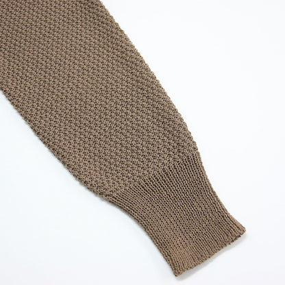 22春夏 カノコ 2WAY バック開き カーディガン / ニット 長袖 Vネック ボートネック 透かし編み