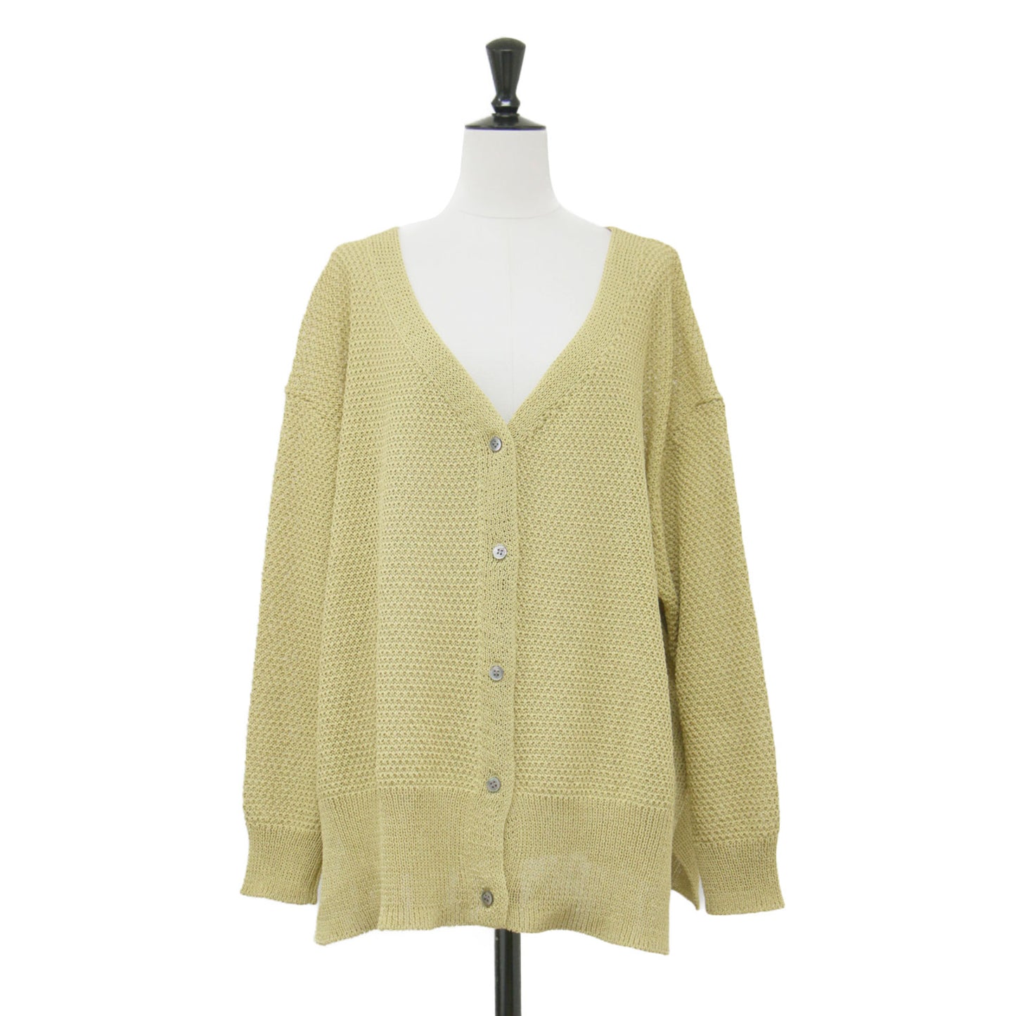 22春夏 カノコ 2WAY バック開き カーディガン / ニット 長袖 Vネック ボートネック 透かし編み