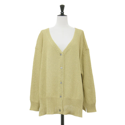 22春夏 カノコ 2WAY バック開き カーディガン / ニット 長袖 Vネック ボートネック 透かし編み