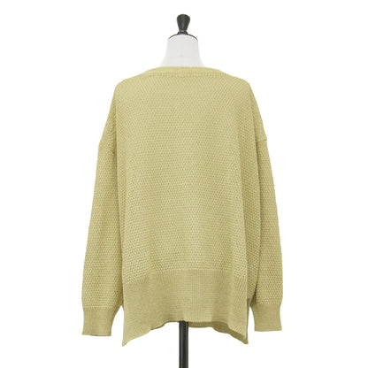 22春夏 カノコ 2WAY バック開き カーディガン / ニット 長袖 Vネック ボートネック 透かし編み