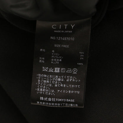 21秋冬 ウール ダブルクロス ジレ / ベスト Vネック オーバーサイズ コンビ