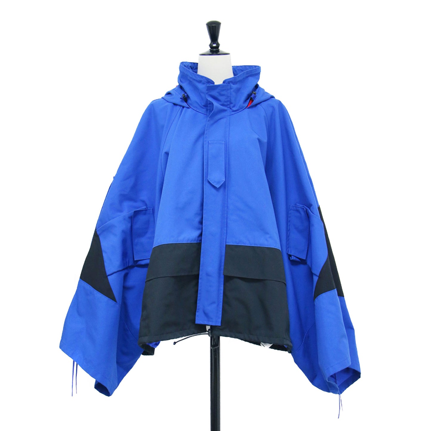 マウンテンパーカー ポンチョ / ジャケット ブルゾン ショート丈 長袖 フード付き 配色