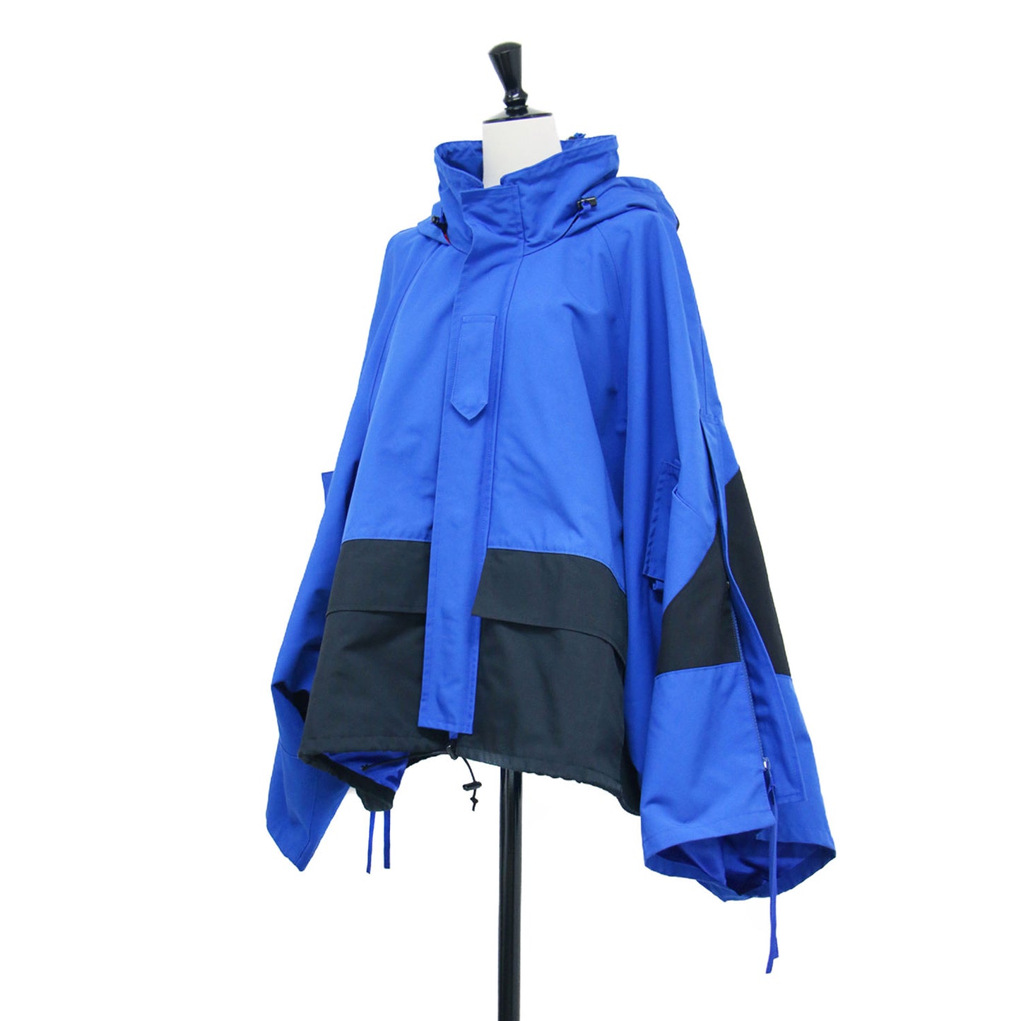 マウンテンパーカー ポンチョ / ジャケット ブルゾン ショート丈 長袖 フード付き 配色
