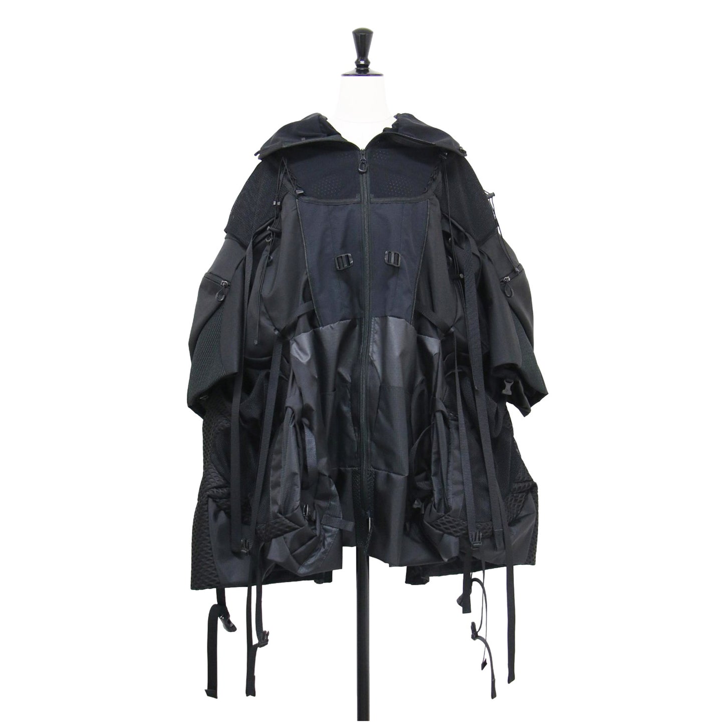 23秋冬 ナイロン メッシュ 再構築 ジャケット / ブルゾン 七分袖 Aライン オーバーサイズ