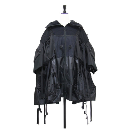 23秋冬 ナイロン メッシュ 再構築 ジャケット / ブルゾン 七分袖 Aライン オーバーサイズ