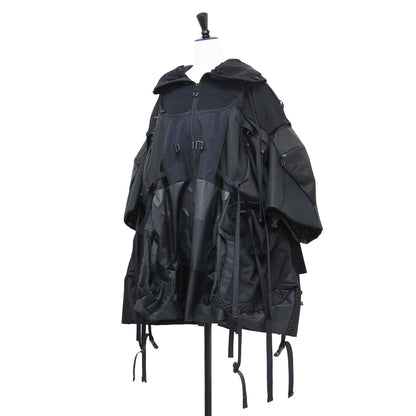 23秋冬 ナイロン メッシュ 再構築 ジャケット / ブルゾン 七分袖 Aライン オーバーサイズ