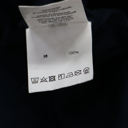 コットン ギャザー シャツワンピース / ロング 長袖 バンドカラー フレア