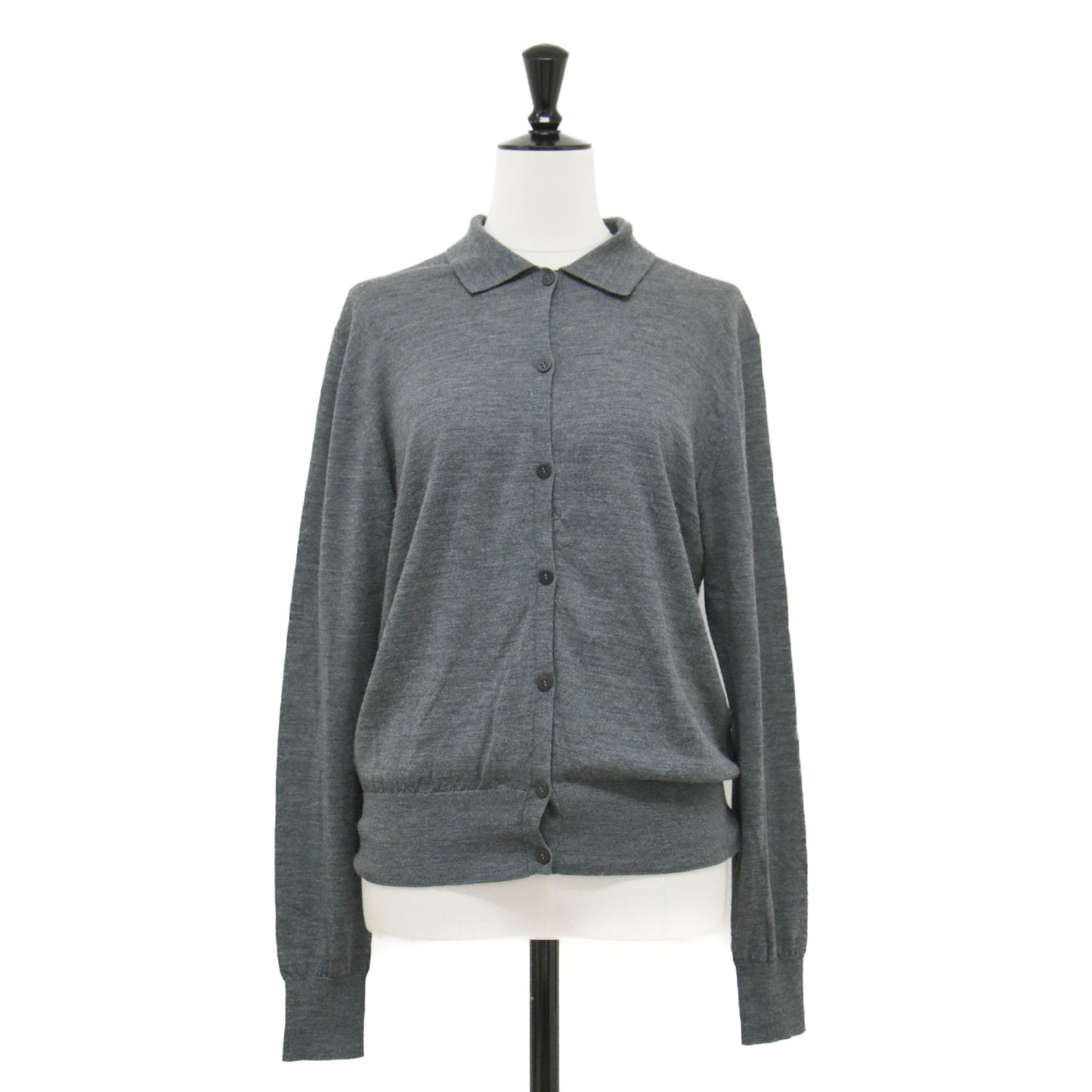 24秋冬 襟付き カーディガン / ニット シャツ 長袖 ウール