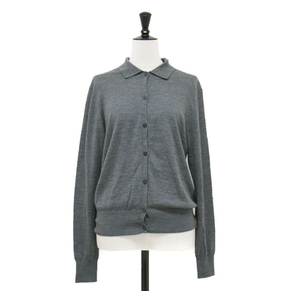 24秋冬 襟付き カーディガン / ニット シャツ 長袖 ウール