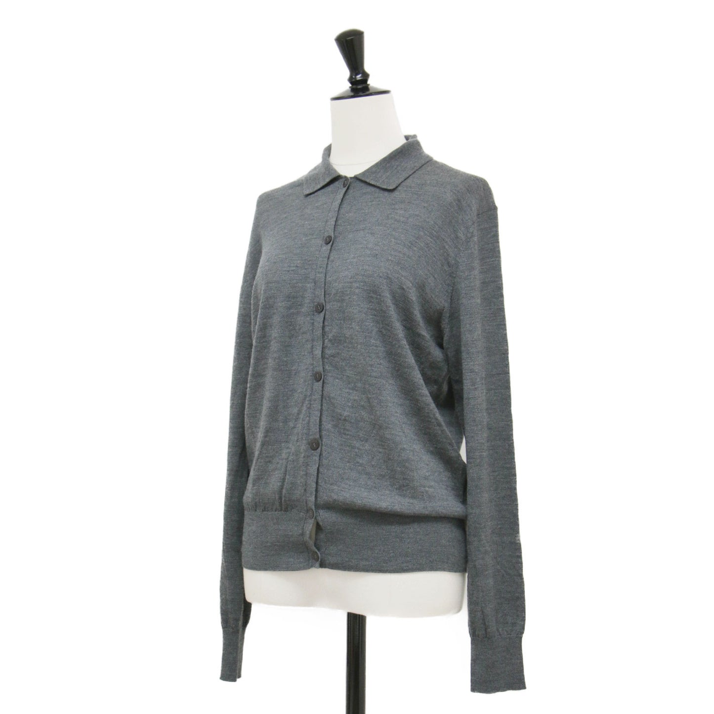 24秋冬 襟付き カーディガン / ニット シャツ 長袖 ウール