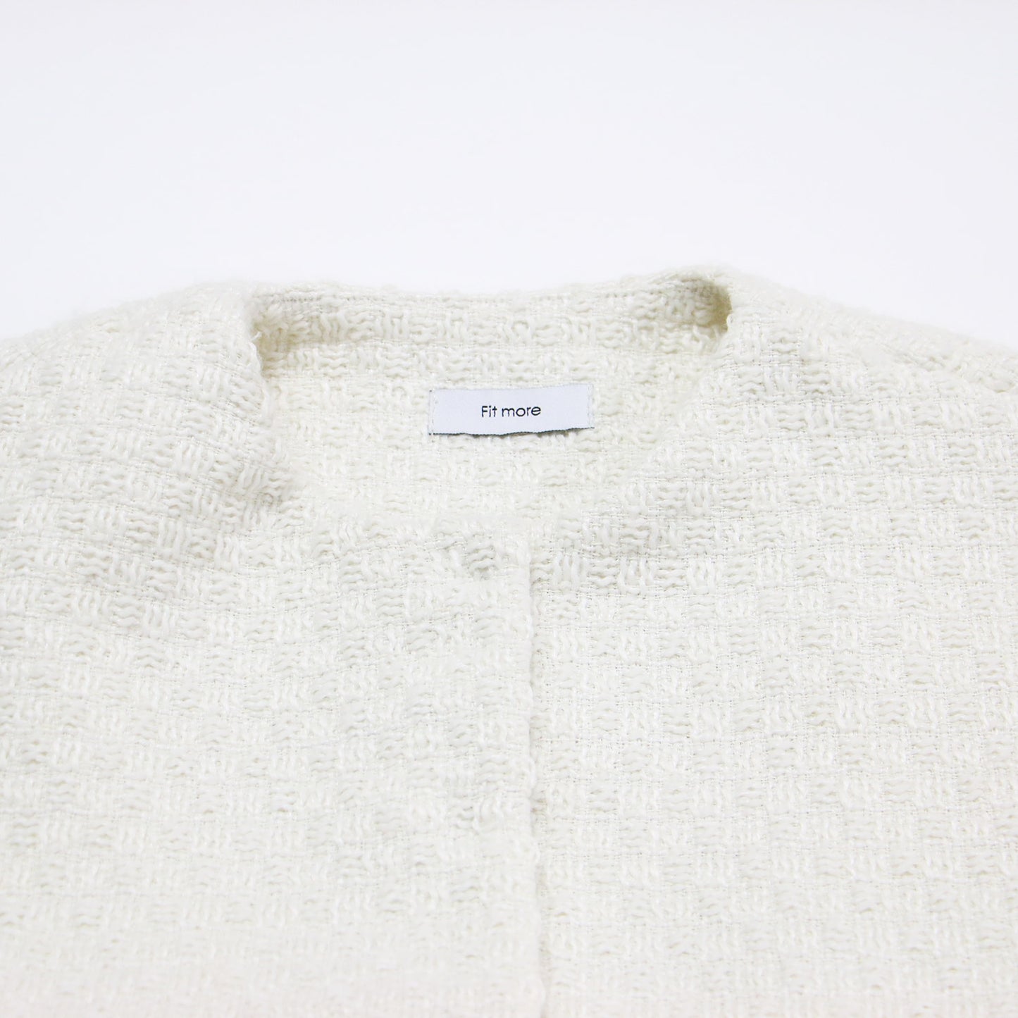 23秋冬 エコファー ドッキング ペプラム コート / ミドル丈 ノーカラー フレア ツイード