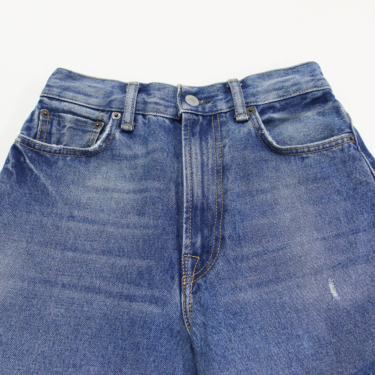 25秋冬 ワイド デニム パンツ / 2022 VINTAGE BLUE バギー ハイウエスト コットン