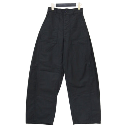 25秋冬 バックサテン バレルレッグ パンツ / BACK SATIN BARREL-LEG PANTS ベイカーパンツ ワイド コットン