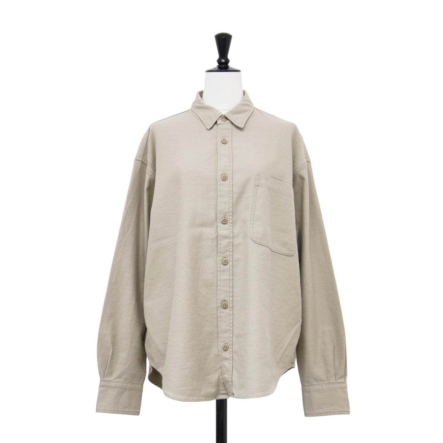 25春夏 バックサテン シャツ / Back Satin 長袖 レギュラーカラー オーバーサイズ コットン