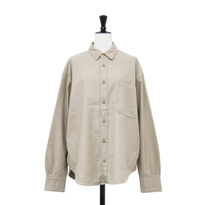 25春夏 バックサテン シャツ / Back Satin 長袖 レギュラーカラー オーバーサイズ コットン
