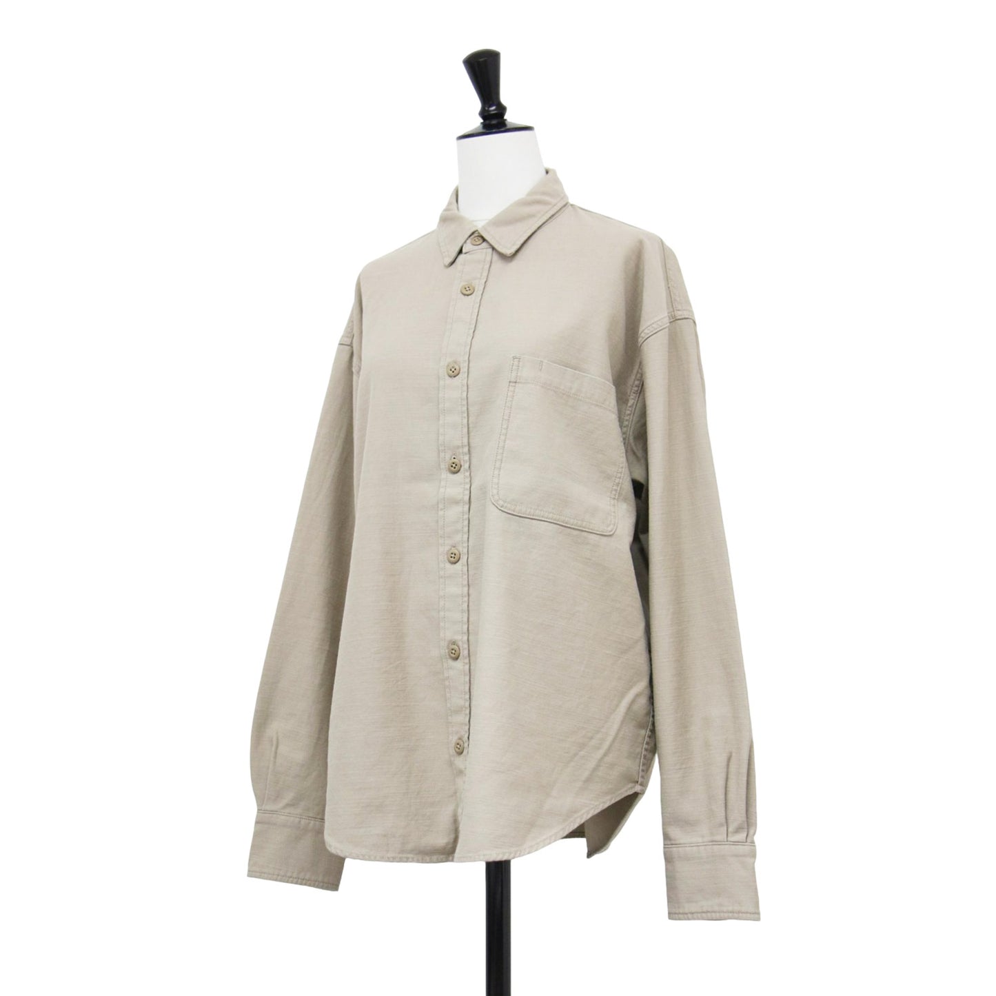 25春夏 バックサテン シャツ / Back Satin 長袖 レギュラーカラー オーバーサイズ コットン