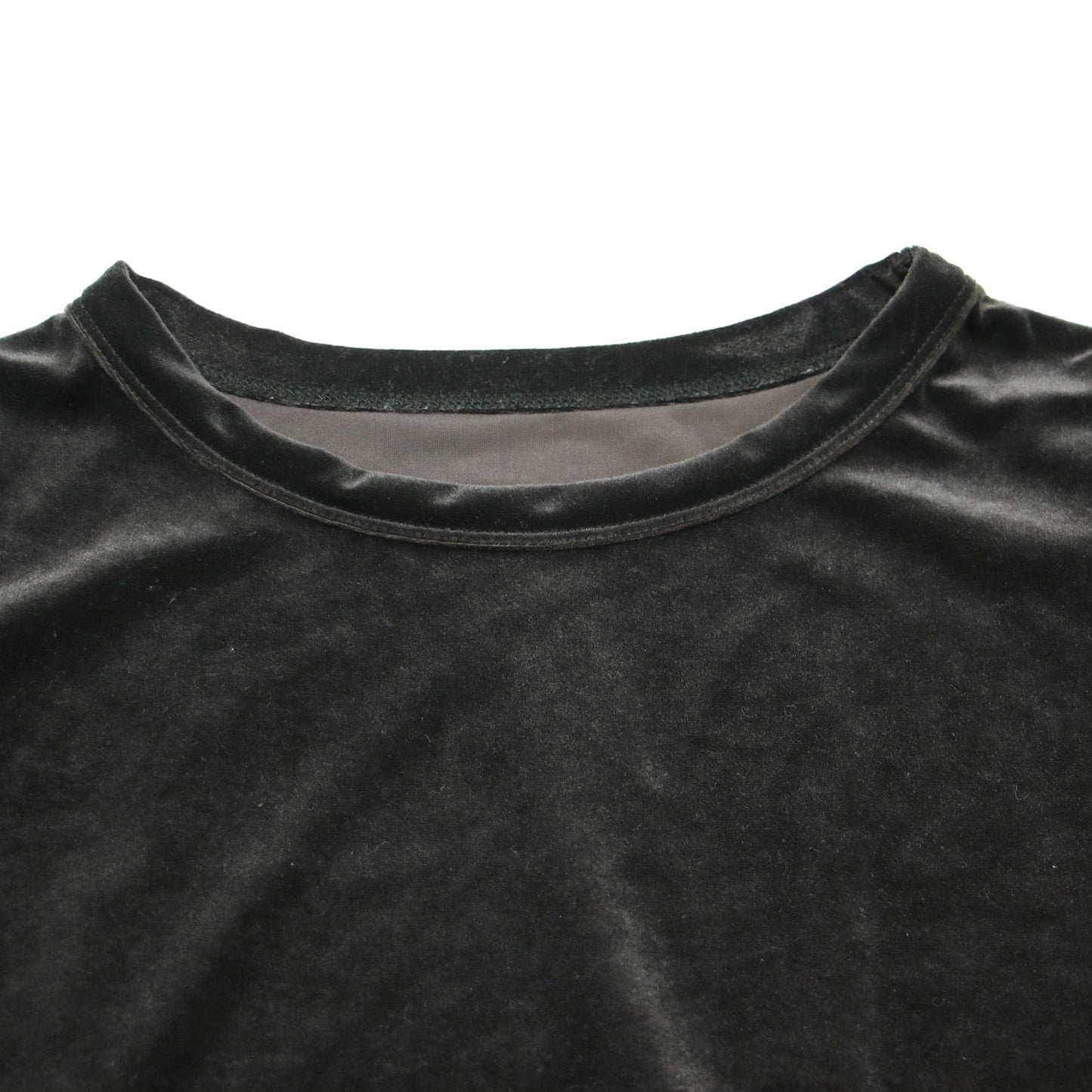 24秋冬 ベロア ロングスリーブ プルオーバー / カットソー Tシャツ 長袖 クルーネック