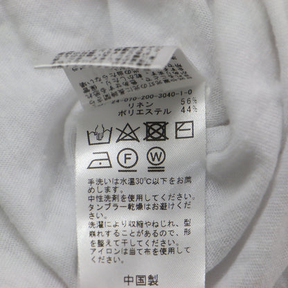 リネン ポリエステル ヘンリーネック プルオーバー / Tシャツ 長袖 ロングスリーブ シアー