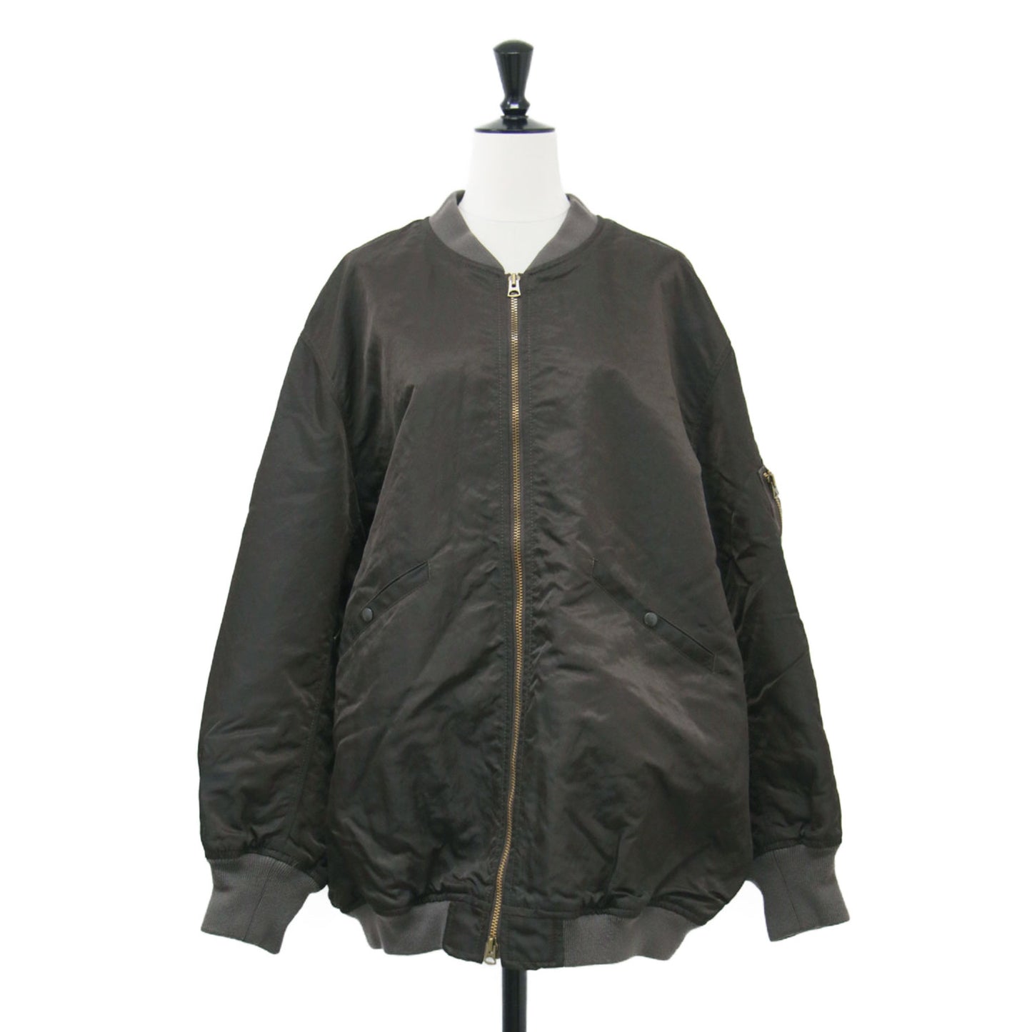 RIAM 22秋冬 MA1 ミドル ブルゾン / ブルゾン ジップアップ リブ ナイロン