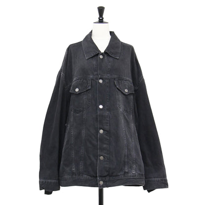 24秋冬 オーバー デニムジャケット / Gジャン ブルゾン ショート丈 オーバーサイズ コットン