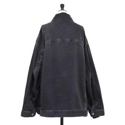 24秋冬 オーバー デニムジャケット / Gジャン ブルゾン ショート丈 オーバーサイズ コットン