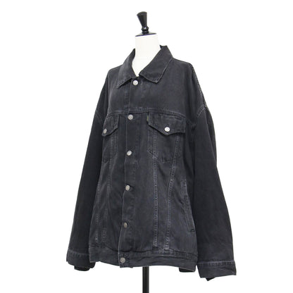 24秋冬 オーバー デニムジャケット / Gジャン ブルゾン ショート丈 オーバーサイズ コットン