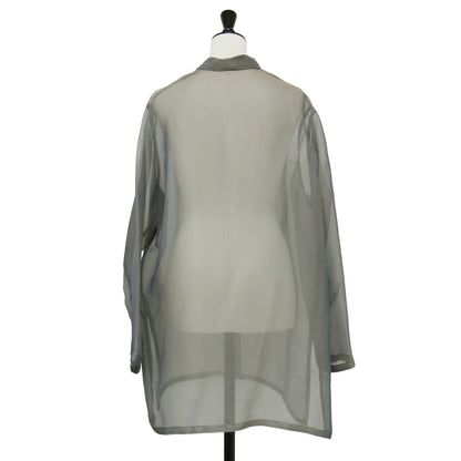 シャンブレー オーガンジー シャツ / CHAMBRAY ORGANDY SHIRT ブラウス 羽織り 長袖 シアー