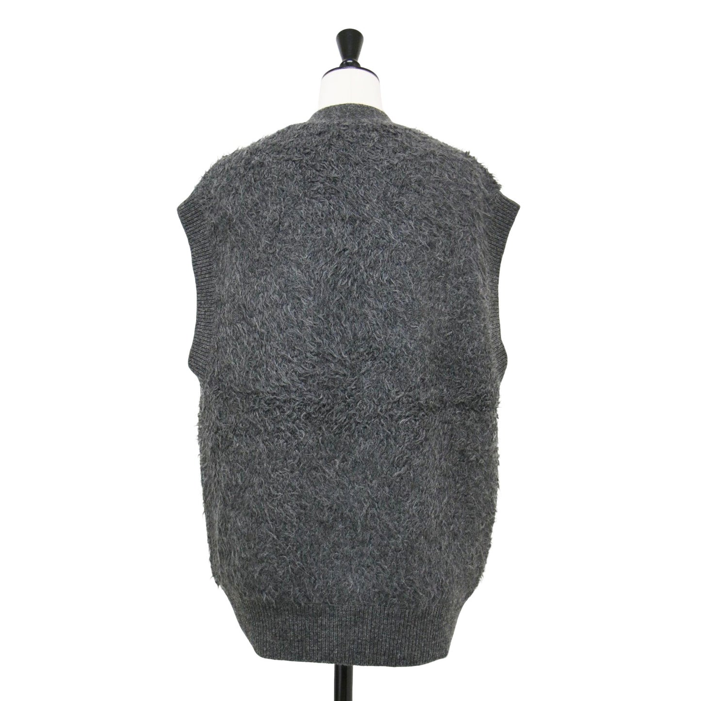 23秋冬 アルパカブレンド シャギーベスト / ニット Vネック オーバーサイズ ウール