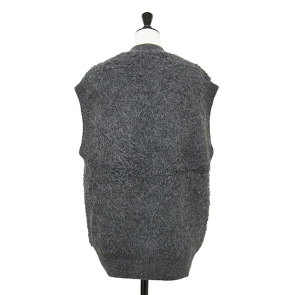 23秋冬 アルパカブレンド シャギーベスト / ニット Vネック オーバーサイズ ウール