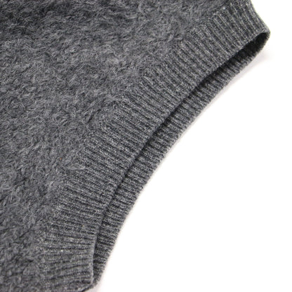 23秋冬 アルパカブレンド シャギーベスト / ニット Vネック オーバーサイズ ウール