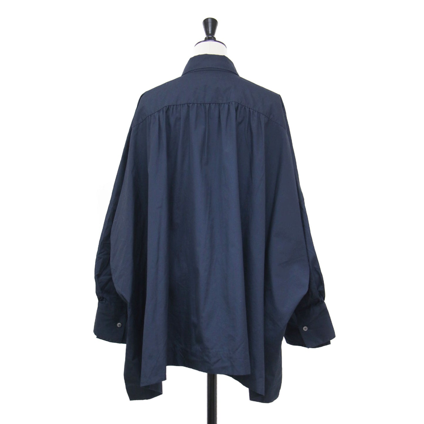 BOURRIENNE 24春夏 コットン タイプライター ポンチョ シャツ / ブラウス プルオーバー 長袖 Vネック ワイド