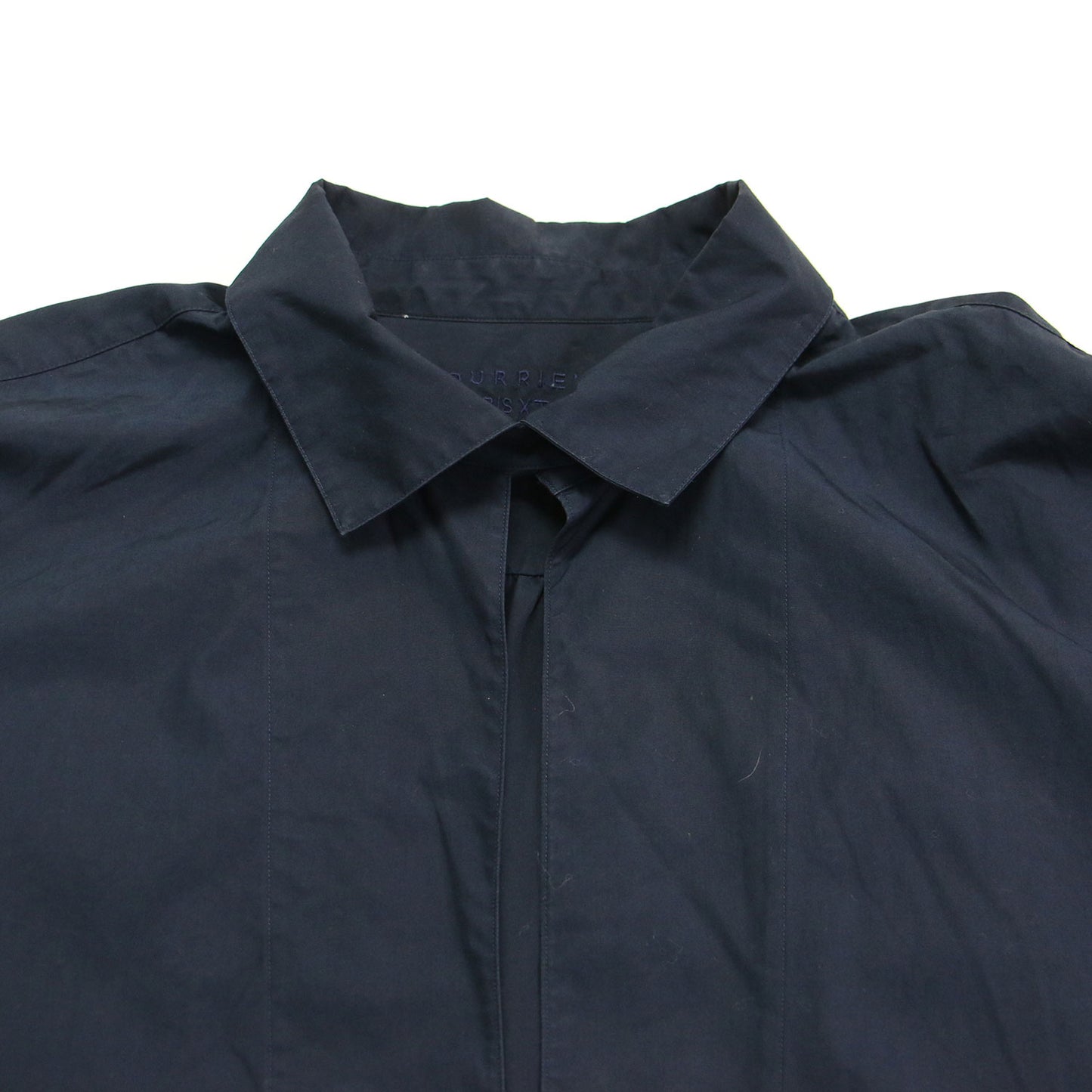 BOURRIENNE 24春夏 コットン タイプライター ポンチョ シャツ / ブラウス プルオーバー 長袖 Vネック ワイド