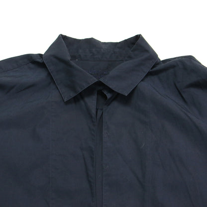 BOURRIENNE 24春夏 コットン タイプライター ポンチョ シャツ / ブラウス プルオーバー 長袖 Vネック ワイド