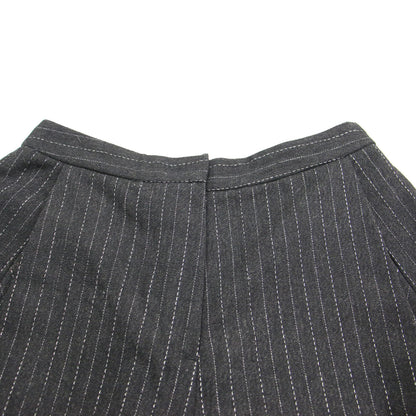 23秋冬 ストライプ柄 タック ショートパンツ / ひざ丈 ウール