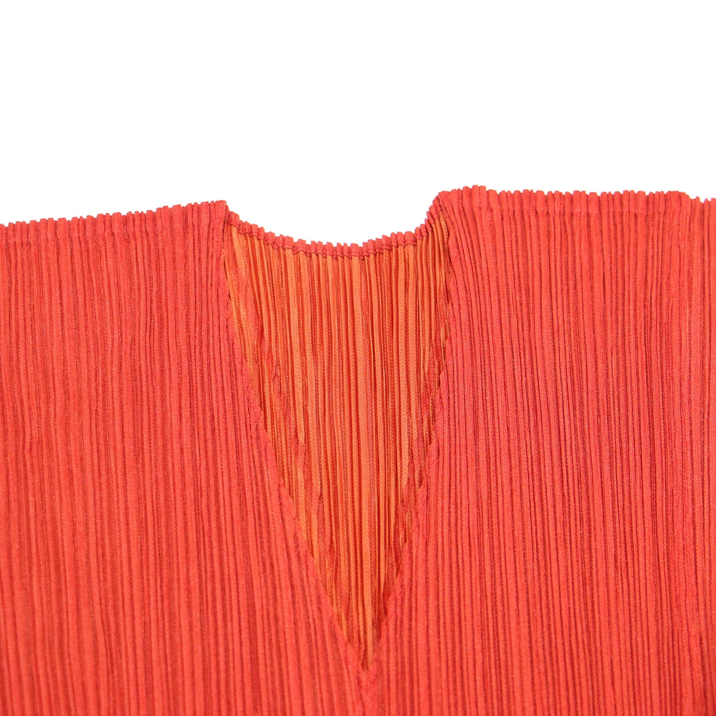 プリーツ Vネック プルオーバー トップス / ブラウス 長袖 ボリュームスリーブ ダブルフェイス