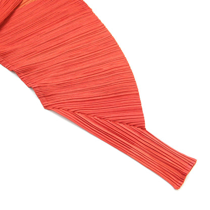 プリーツ Vネック プルオーバー トップス / ブラウス 長袖 ボリュームスリーブ ダブルフェイス