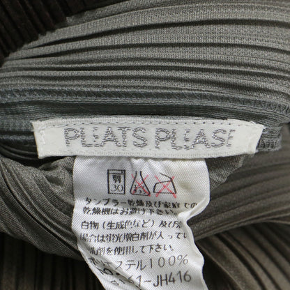 グラデーションカラー プリーツ ノースリーブ ワンピース / ロング ラウンドネック Iライン スリット