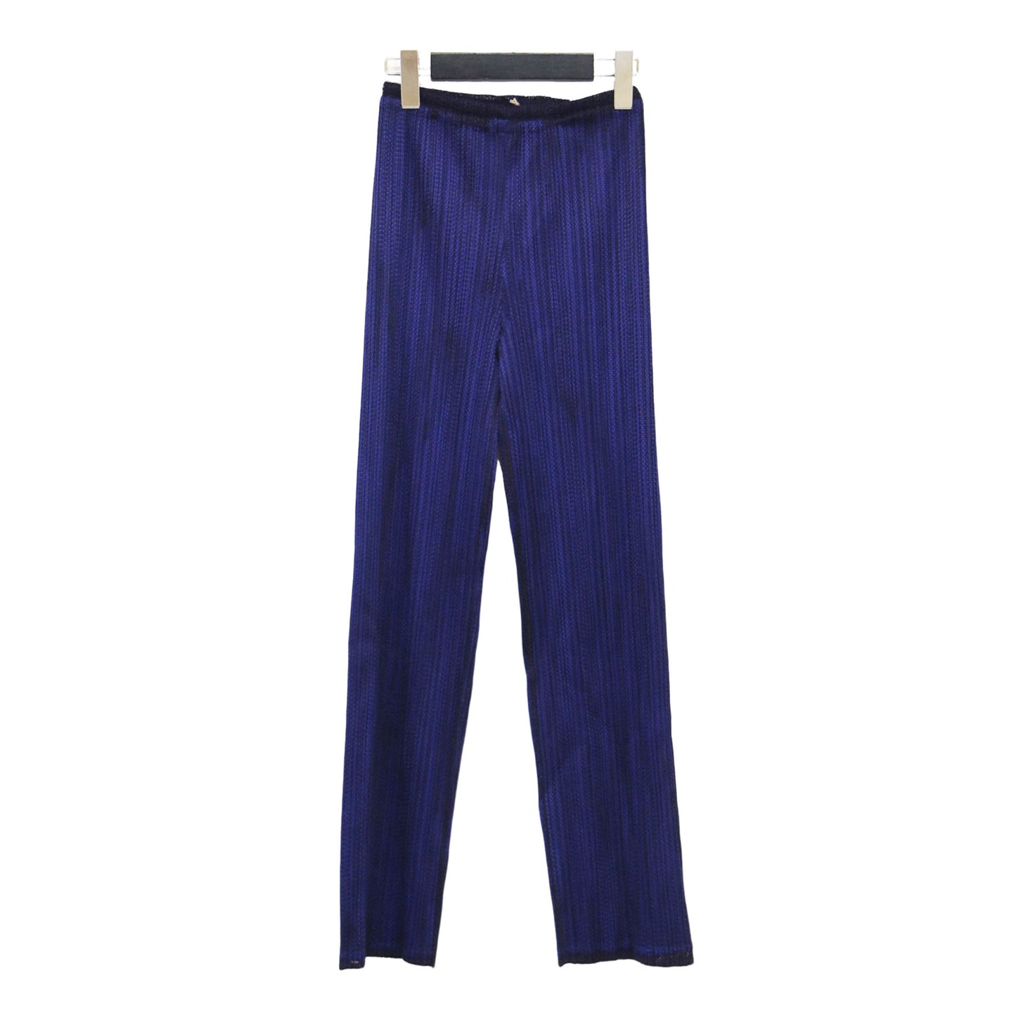 メッシュ レイヤード プリーツ パンツ / プルオンパンツ ストレート ウエストゴム