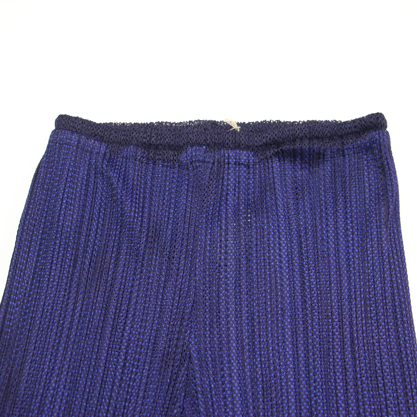 メッシュ レイヤード プリーツ パンツ / プルオンパンツ ストレート ウエストゴム