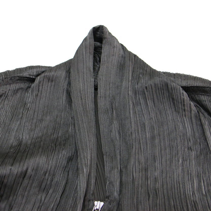 プリーツ ジップ ロング コート / Vネック 長袖 ショールカラー