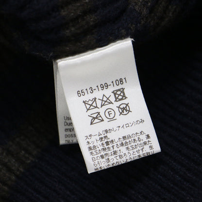 ウール カシミヤ 畦編み ボーダー ニット / セーター プルオーバー ラグランスリーブ
