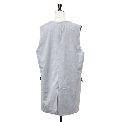 24春夏 ウール シルク ベスト / プルオーバー ロング Vネック Iライン