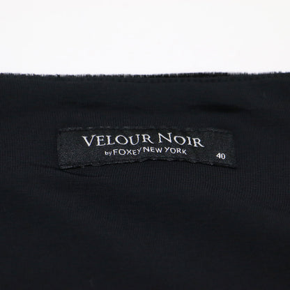 VELOUR NOIR ベロア シフォン コンビ ワンピース / チュニック ミニ丈 五分袖 スクエアネック