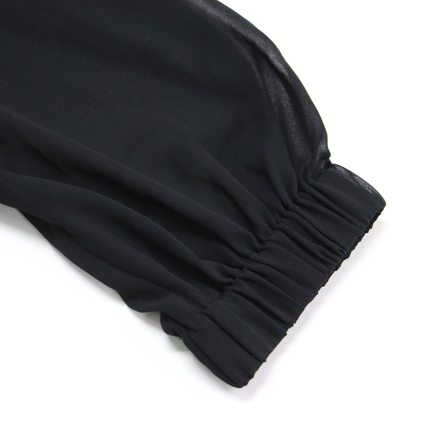VELOUR NOIR ベロア シフォン コンビ ワンピース / チュニック ミニ丈 五分袖 スクエアネック