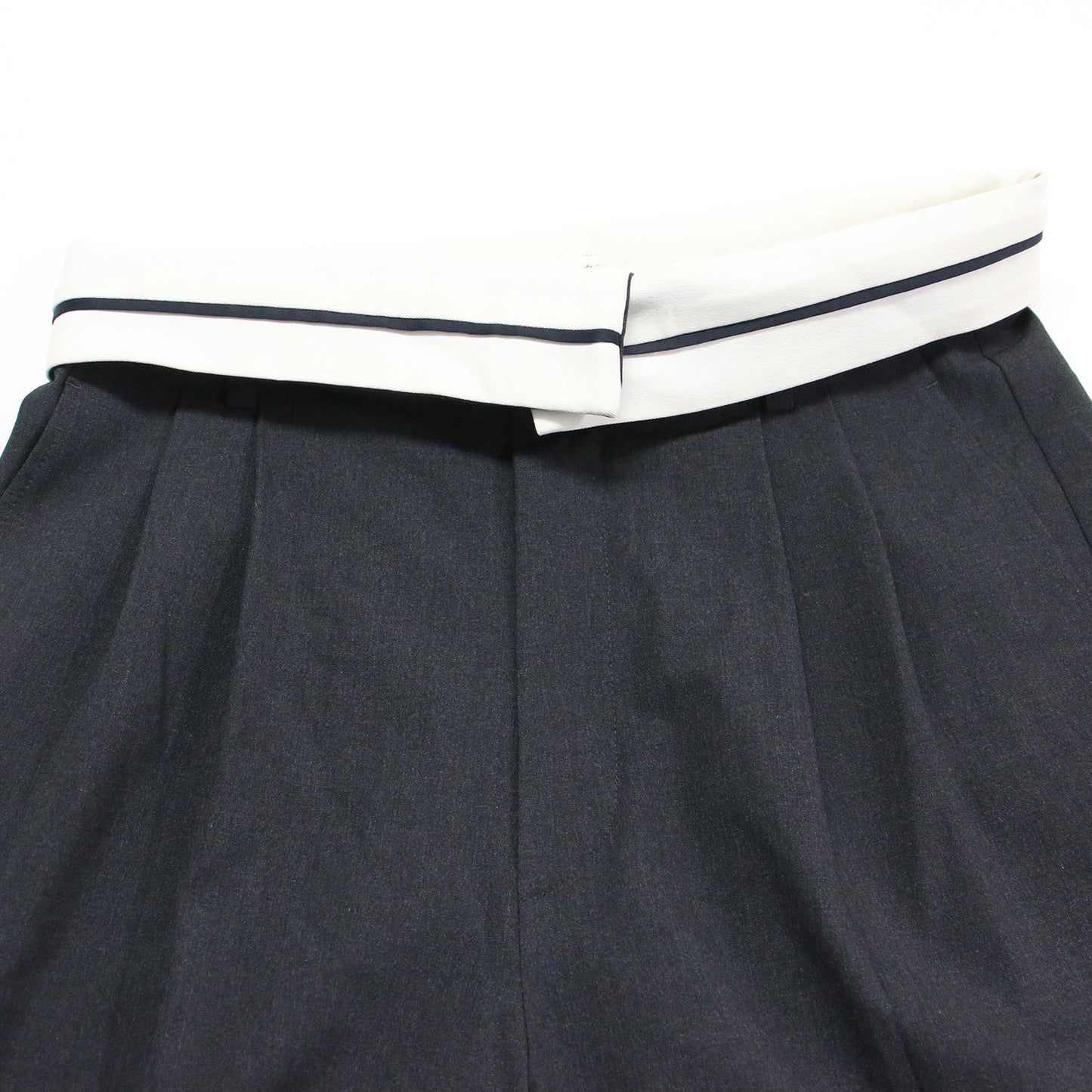 24秋冬 ウォッシャブル ウエスト折り返し 2WAY ワイド パンツ / ハイウエスト タック