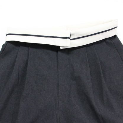 24秋冬 ウォッシャブル ウエスト折り返し 2WAY ワイド パンツ / ハイウエスト タック