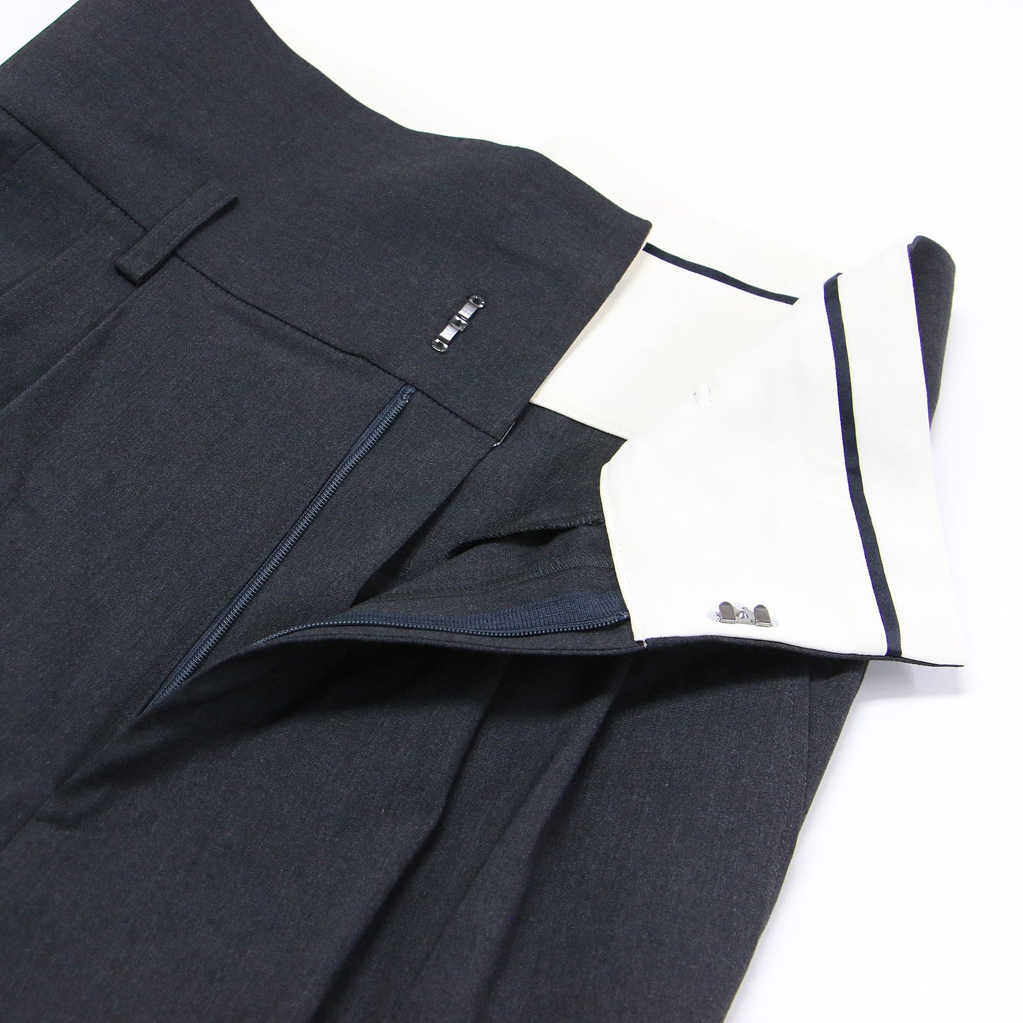 24秋冬 ウォッシャブル ウエスト折り返し 2WAY ワイド パンツ / ハイウエスト タック