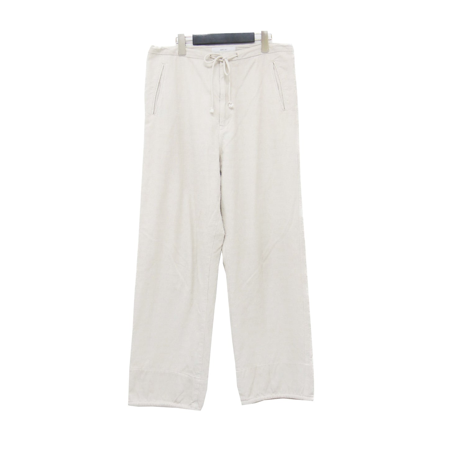 22秋冬 キルト ステッチ イージー パンツ / Quilted Stitching Corded Pants ストレート ドローコード 裾絞りコットン