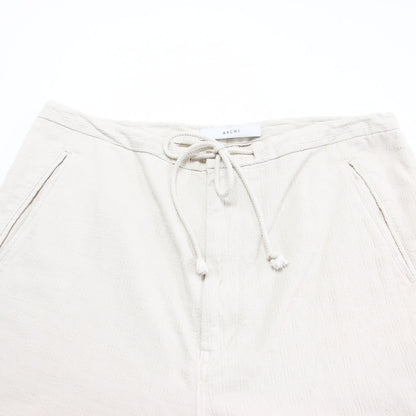 22秋冬 キルト ステッチ イージー パンツ / Quilted Stitching Corded Pants ストレート ドローコード 裾絞りコットン