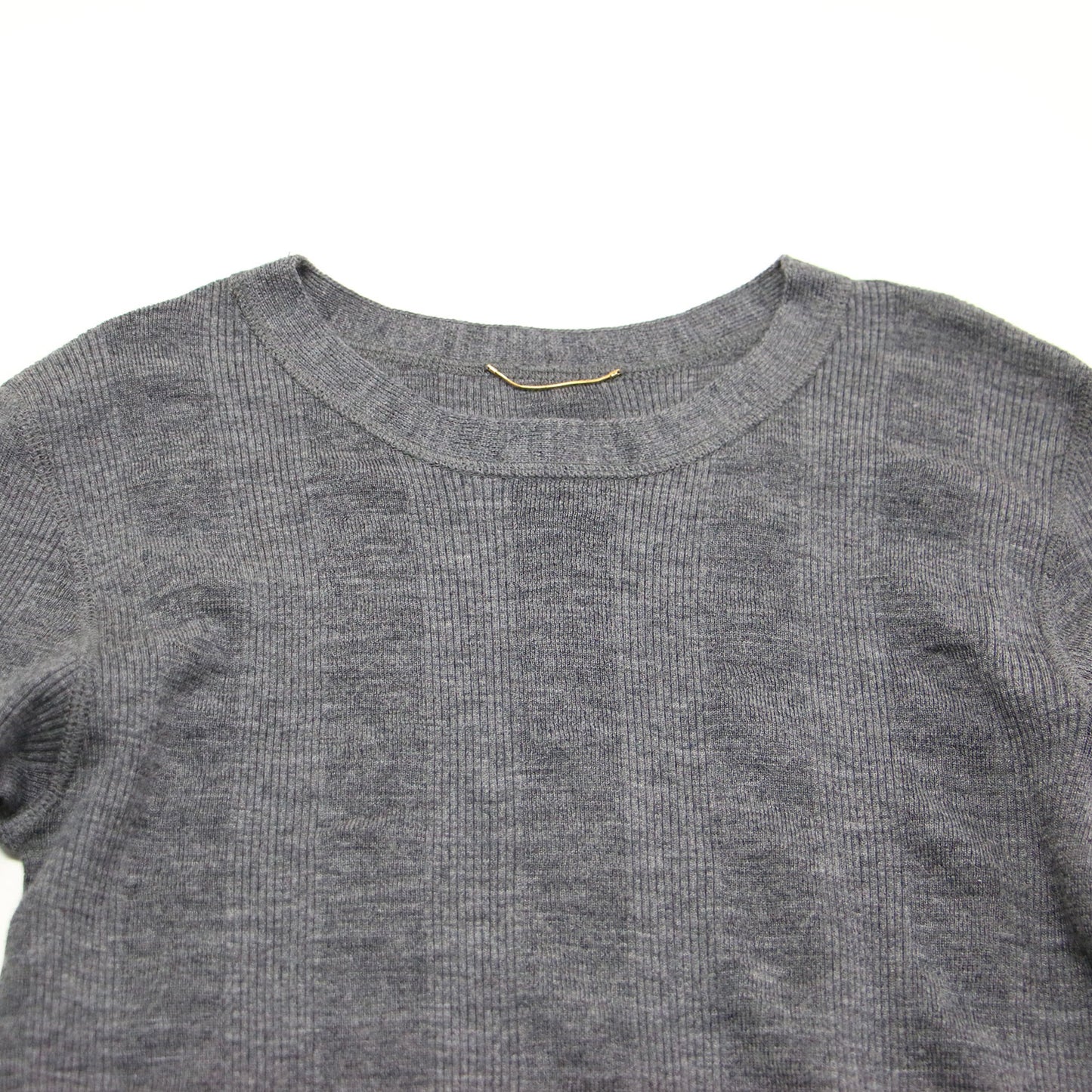 24秋冬 ウール クルーネック カットソー / Candid Tシャツ ニット 長袖 リブ ハイゲージ